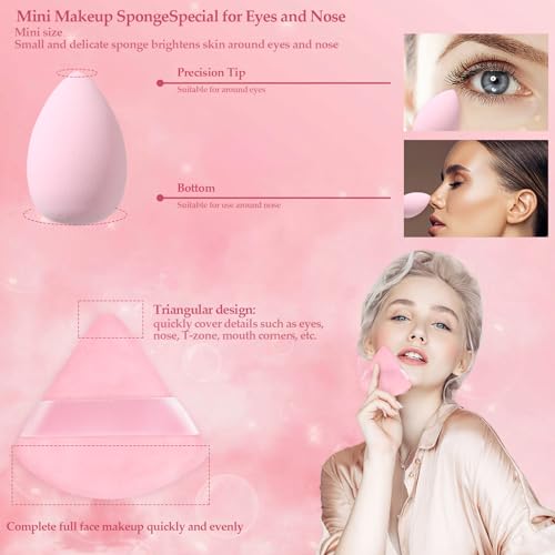 14-Piece Pink Makeup Sponge Set - Flawless Beauty Blenders & Powder Puffs