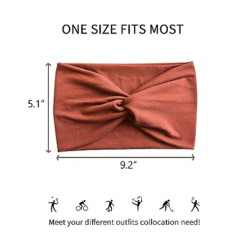 Jesries Extra Wide Turban Headbands for Women - 10 Pack, Soft Fabric