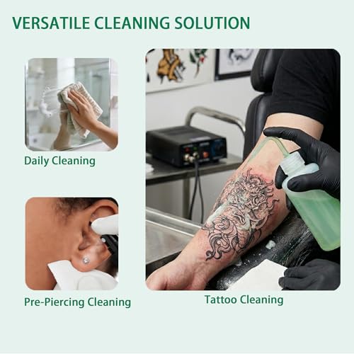 TONBAO Tattoo Green Soap Kit with 16.9oz Concentrated Cleaner & Squeeze Bottle