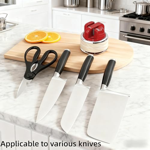 Portable Kitchen Knife Sharpener with Suction Base - Tungsten & Ceramic