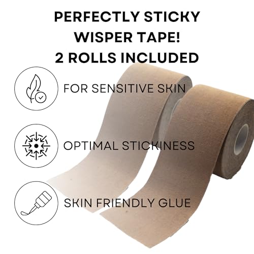 Wisper Tan Tattoo Cover Up Tape - Waterproof Breathable Concealer, 2 Rolls