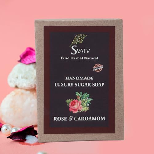 SVATV Rose and Cardamom Natural Bathing Soap Bar - 250g (2 x 125g)