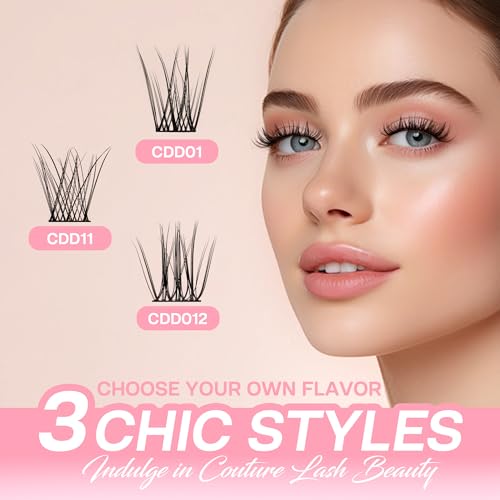 PopUp 144 Pcs D Curl Lash Clusters Eyelash Extensions Natural Wispy Reusable