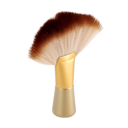 Anself Soft Neck Duster Brush - Gold Fan-Shaped Barber Hair Sweep