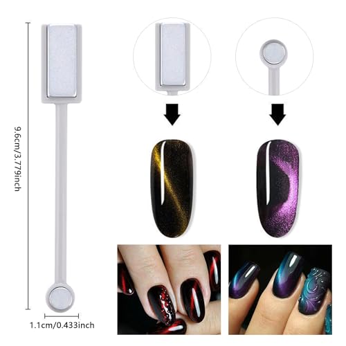 GENERIC SET1 3-Piece Cat Eye Magnetic Nail Art Tool Set for Nails, Gel Polish