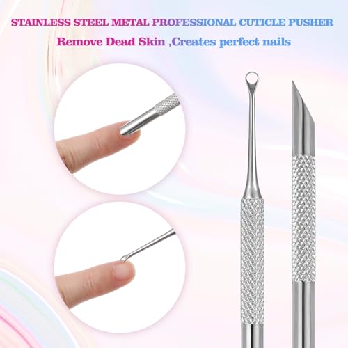 Dual-Ended Cuticle Scraper Tool for Nail Care with Case