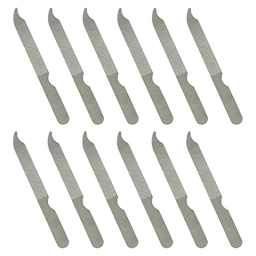 AhaTopia 12-Pack 4-Inch Stainless Steel Nail Files for Natural Nails