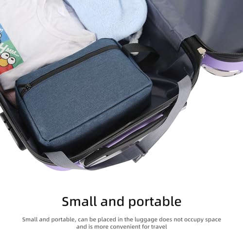 Icramsy Navy Blue Travel Toiletry Bag Hanging Cosmetic Organizer for Women & Men