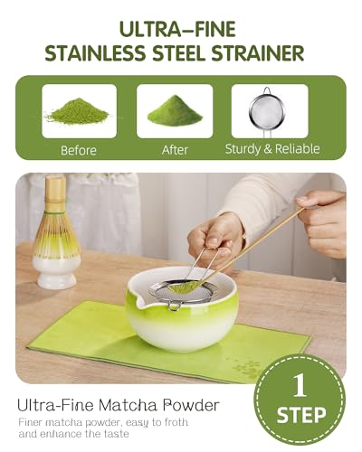 ZENS Premium Matcha Whisk Set - 6-Piece Complete Kit for Tea Ceremony