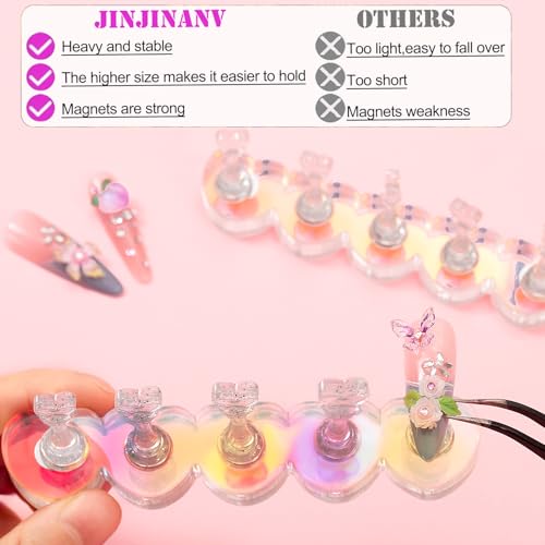 JINJINANV Magnetic Nail Stand for Press Ons - Anti-Tip Design