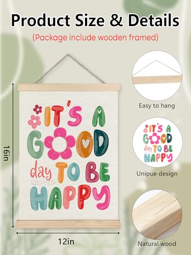 Inspirational Canvas Wall Art - Positive Quote Framed Print 12x16