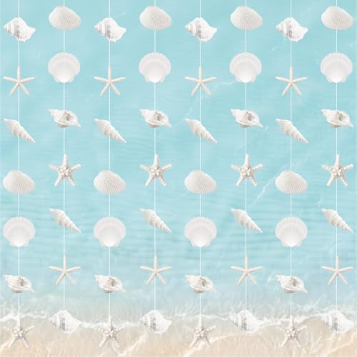 8 Pcs Seashell Garlands - Ocean Beach Party Decorations
