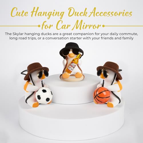 Swinging Duck Rear View Mirror Ornament - Cute Car Accessory