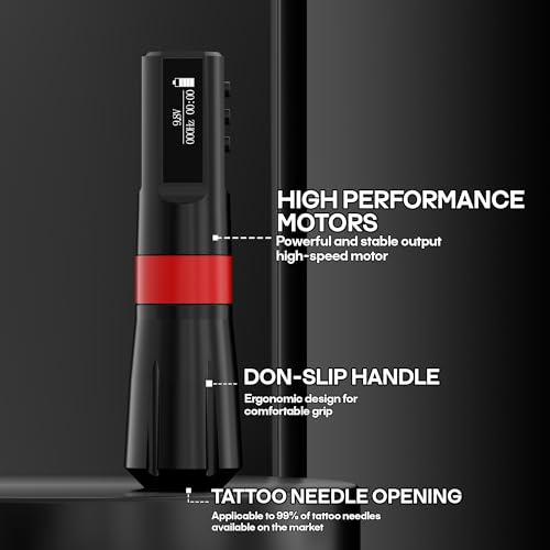Gaea Poseidon Cordless Tattoo Gun Kit for Beginners with 1200mAh Battery
