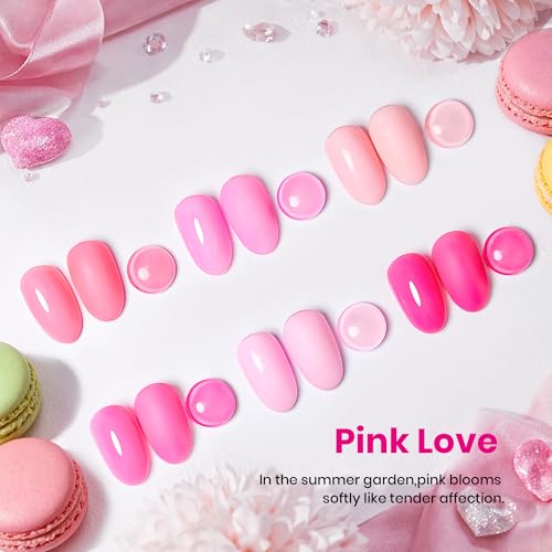 Beetles Pink Gel Nail Polish Set - 6 Shades for DIY Manicures