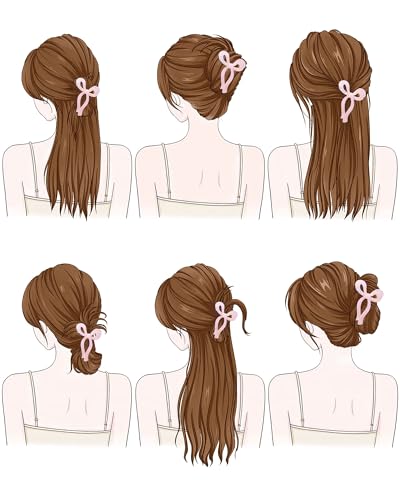 Mesovor Bow Hair Claw Clips - 4 Pack Non-Slip 4.3" Stylish Grips