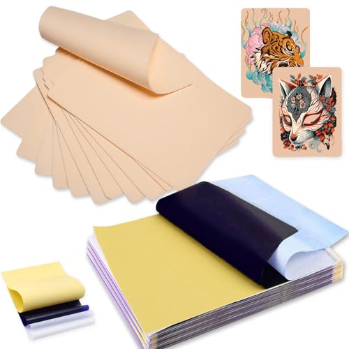 Practice Skin with Transfer Paper - 30PCS Tattoo Fake Skin & Stencil Kit - CINRA
