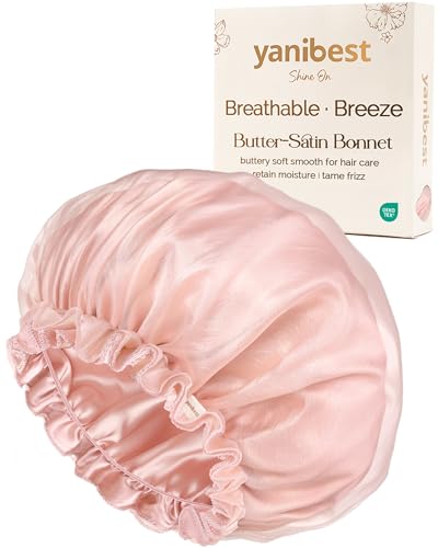 YANIBEST Breathable Satin Sleep Bonnet - Soft Hair Care Cap for Women
