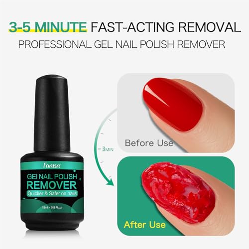 Fanisn Gel Nail Polish Remover Kit with Tools - Acetone-Free Fast Removal