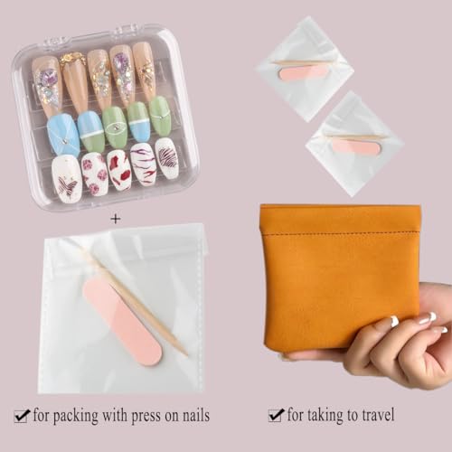 Mini Nail File and Orange Stick Set for Press On Nails - 20PCS