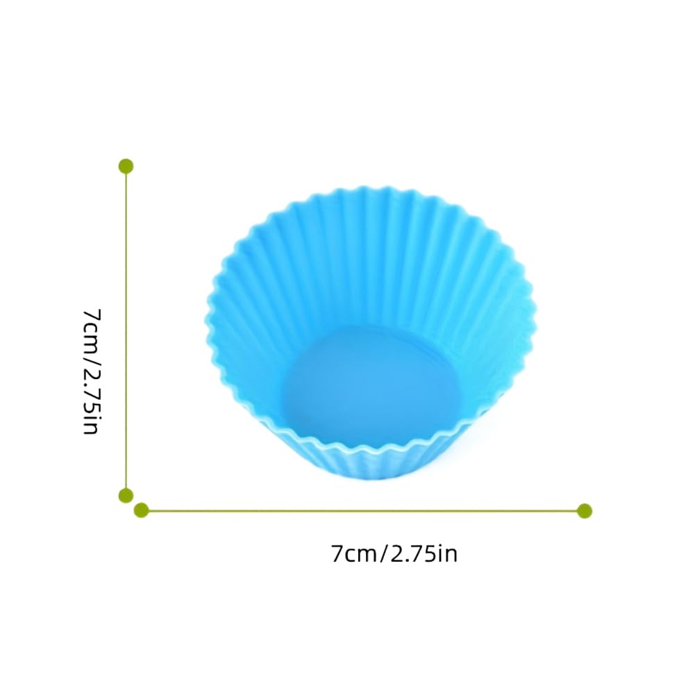 12Pcs Silicone Baking Cup,Non-Stick Cupcake Liners,Reusable Round Cupcake Molds