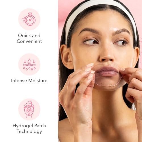 Patchology Rosé Gel Lip Mask - Hydrating Strawberry Lip Treatment | 5ct