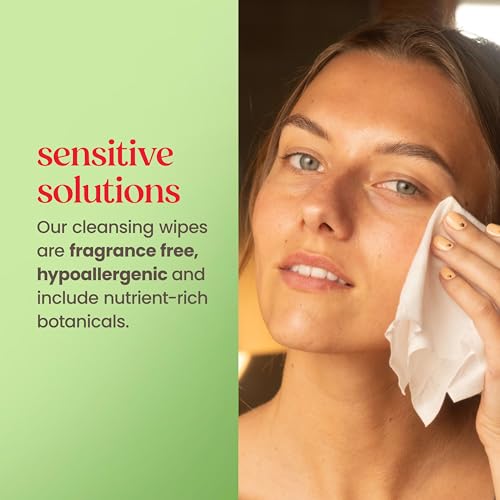Burt's Bees Soothing Facial Towelettes, Fragrance Free Makeup Remover Wipes