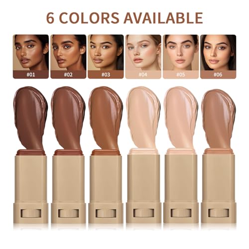 Loobexery 3 Pack Skin Tint Foundation Sticks - Moisturizing Serum & Flawless Finish