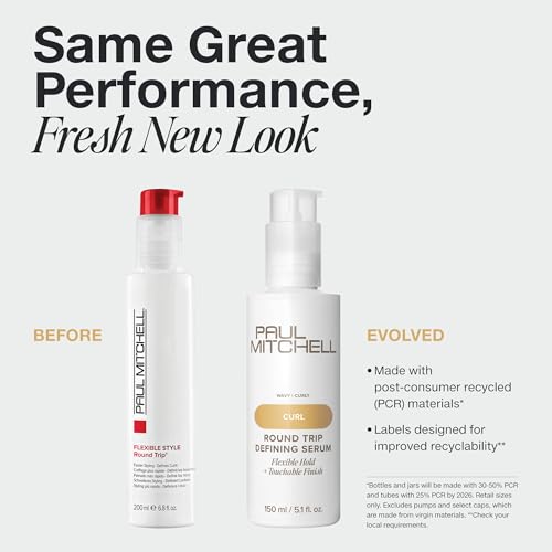 Paul Mitchell Round Trip Defining Serum - 5.1 Fl Oz, Flexible Hold for Curly & Wavy Hair