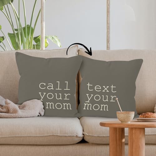 Reversible Linen Throw Pillow Cover 18x18 for Home Decor