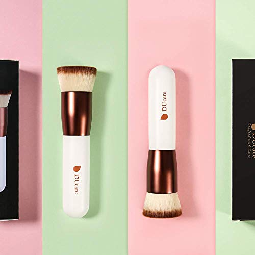 DUcare Flat Top Kabuki Foundation Brush - Synthetic Powder & Liquid Makeup Tool