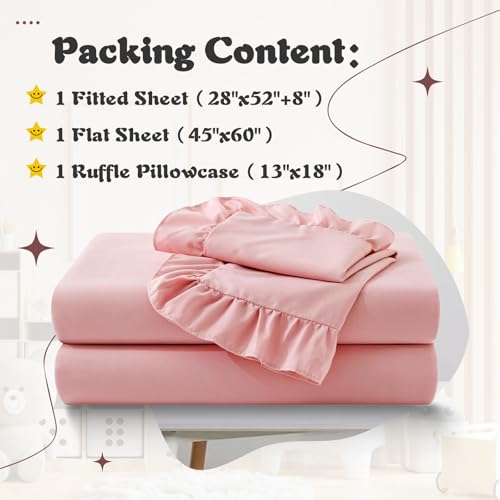 Light Pink Toddler Sheet Set - 3 Piece Microfiber Bedding