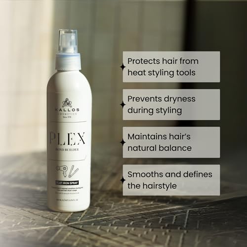 Kallos Plex Bond Builder Flat Iron Spray, Vegan Heat Protectant, 200ml
