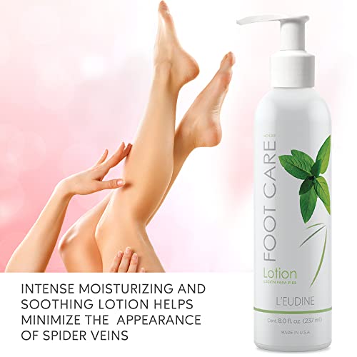 L'eudine Foot Lotion - Pack of 1, Moisturizing Foot Care Cream with Arnica & Cocoa Butter, 8 fl oz