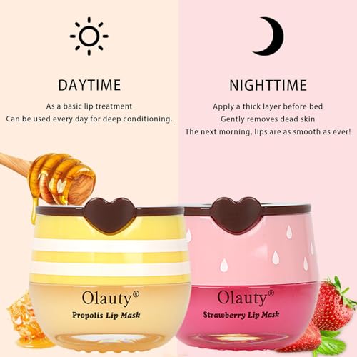 8-Piece Honey Bee Lip Balm and Sleeping Mask Set for Dry, Cracked Lips
