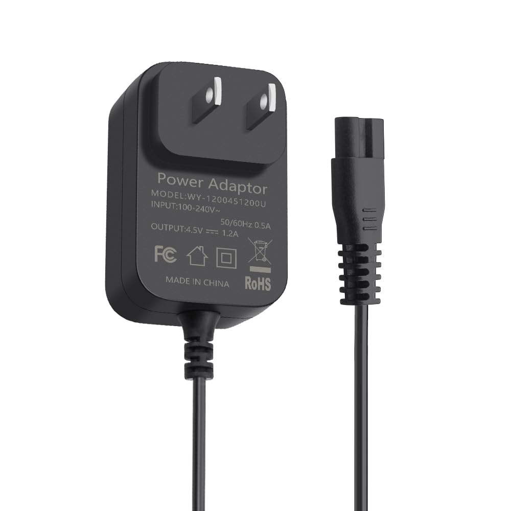4.5V Charger Compatible with BaByliss PRO Trimmer Clippers FX870 FX788 FX787 FXSSM FX820 FX726 FX825 FX Barberology Trimmer, 4.5V AC DC Adapter Power Supply Cord 4.9FT