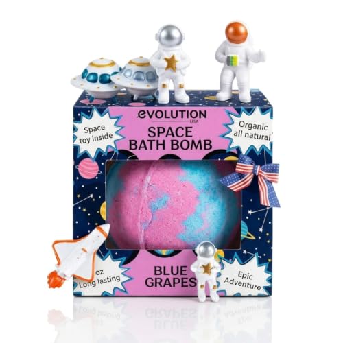 EvolutionUSA Space Bath Bomb for Kids with Surprise Toy Inside