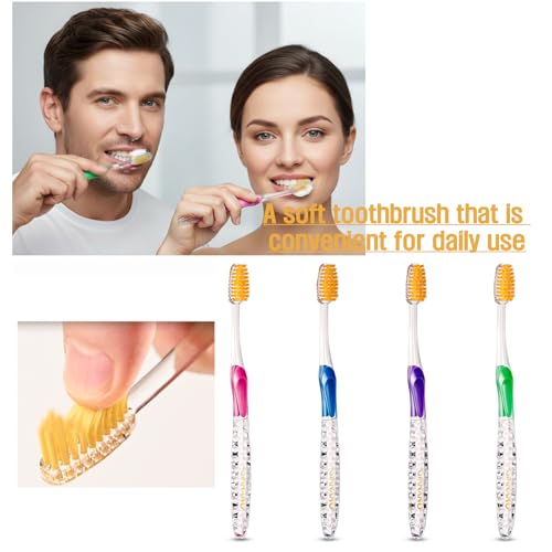 GIANANO 4-Pack Soft Slim Gold Bristle Toothbrush Set for Sensitive Gums