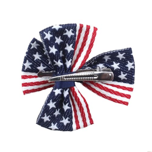 Girls American Flag Hair Bow Clips 2 Pack Patriotic Hair Accessories