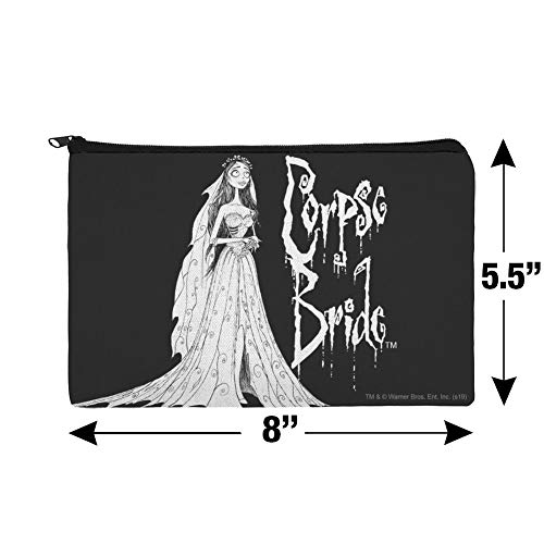 Corpse Bride Canvas Makeup Bag - Zippered Travel Cosmetic Pouch