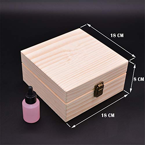 Pure Vie 25-Slot Wooden Essential Oil Storage Box with Container Cap Labels - Elegant Travel Organizer