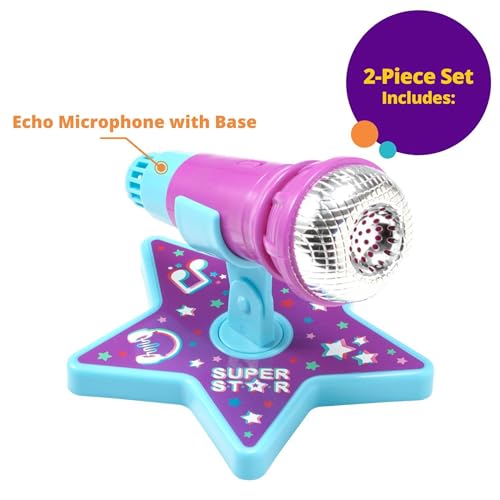 DecoSet Super Star Cake Topper with Echo Microphone - Reusable Birthday Decoration