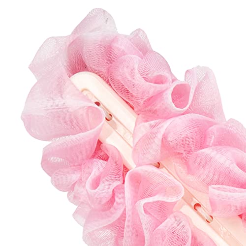 Arswin 2 Pack Pink Long Handle Loofah Back Scrubber for Shower, Soft Nylon Mesh Bath Brush for Women & Men