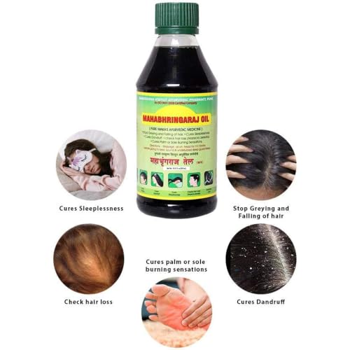 Mahabhringraj Hair Oil 500ml - Pure Ayurvedic Herbal Treatment for Hair Growth & Hair Loss