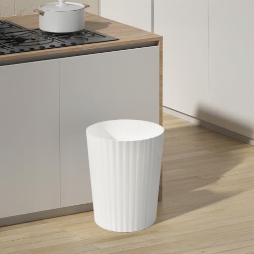 Compact 2 Gallon Trash Can - White Waste Bin for Home & Office