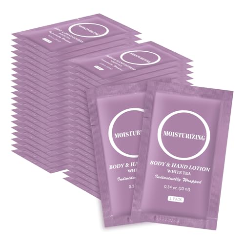 Travel Body Lotion & Hand Cream, 0.34 oz Individually Wrapped Pack of 60