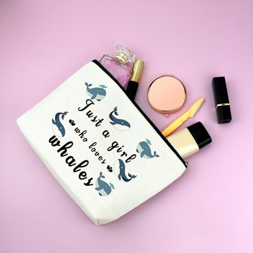 Mxrymvu Whale Makeup Bag - Ocean Animal Lover Gift for Women & Girls