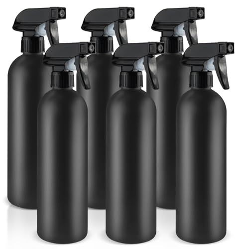 16oz Plastic Spray Bottles 6-Pack - Heavy-Duty HDPE Fine Mist/Stream, Leakproof Trigger, Adjustable For Cleaning, Garden, Essential Oils