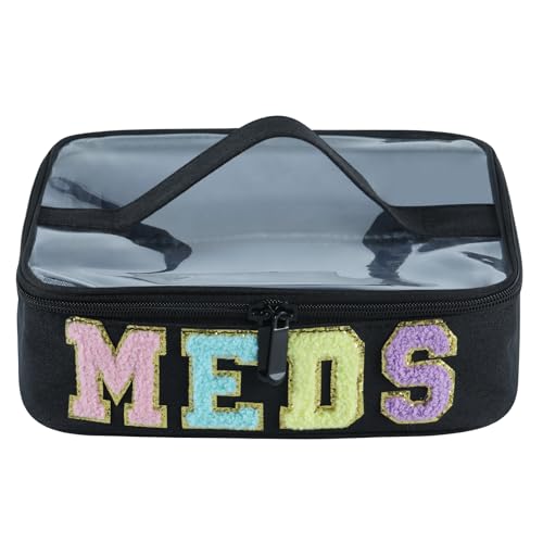 Large Travel Medicine Bag with Transparent Top - Water-Resistant Organizer