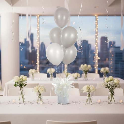 Moretreat Balloon Weights - 6 Pack White Durable Party Decor